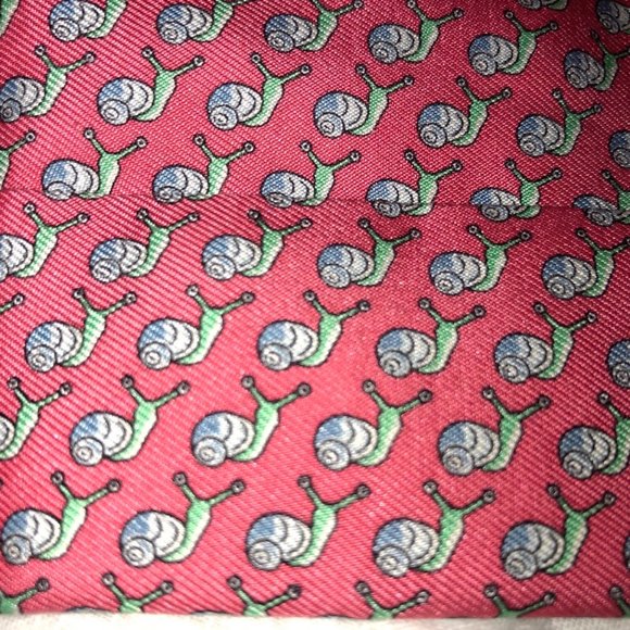 VIneyard Vines 100% SILK pink green snail print cummerbund - Picture 2 of 4
